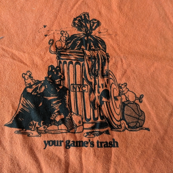 Adidas Men Large "Your Game is Trash" Shirt Orange 102024 - Picture 6 of 7